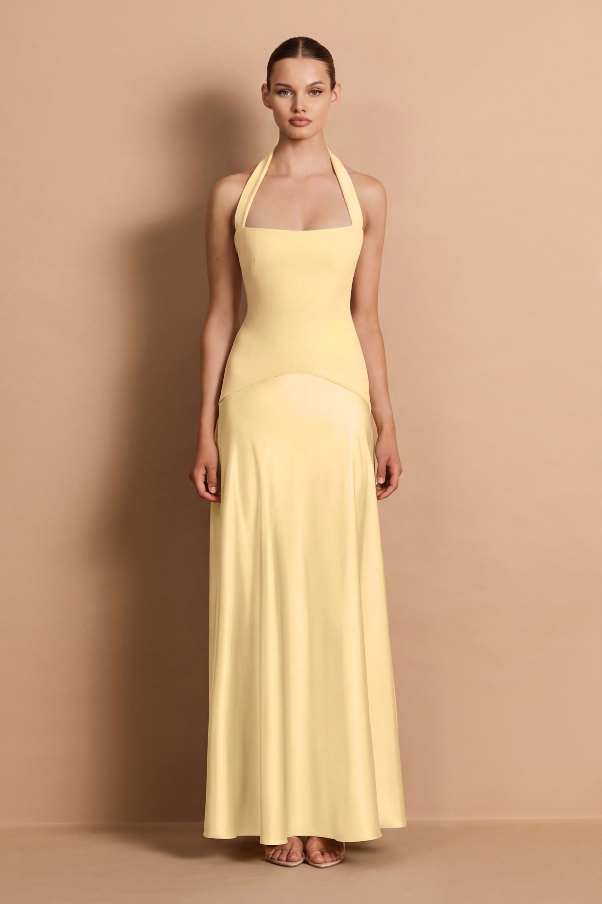 Nookie Alice Halter Maxi Dress - Lemon