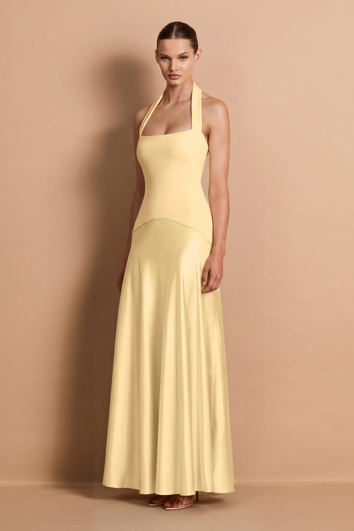 Nookie Alice Halter Maxi Dress - Lemon