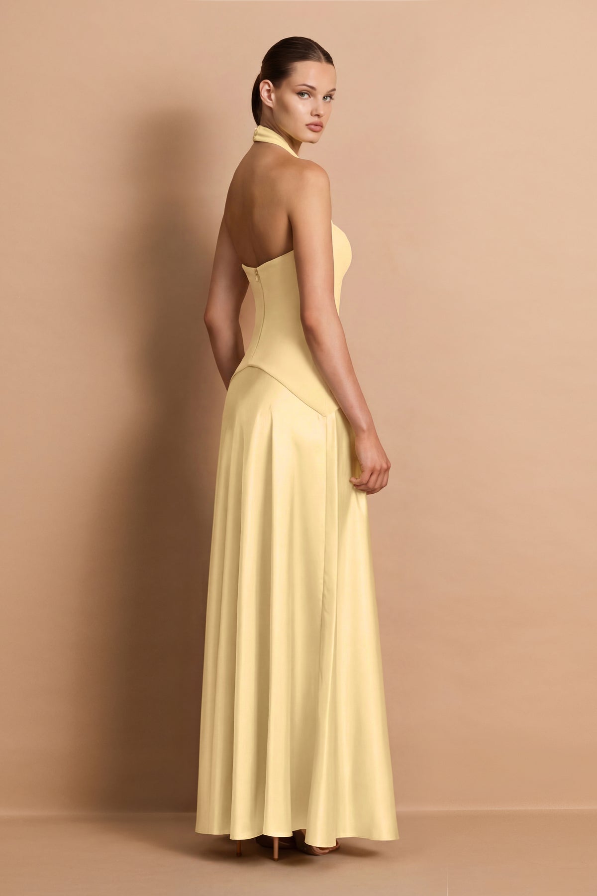 Nookie Alice Halter Maxi Dress - Lemon