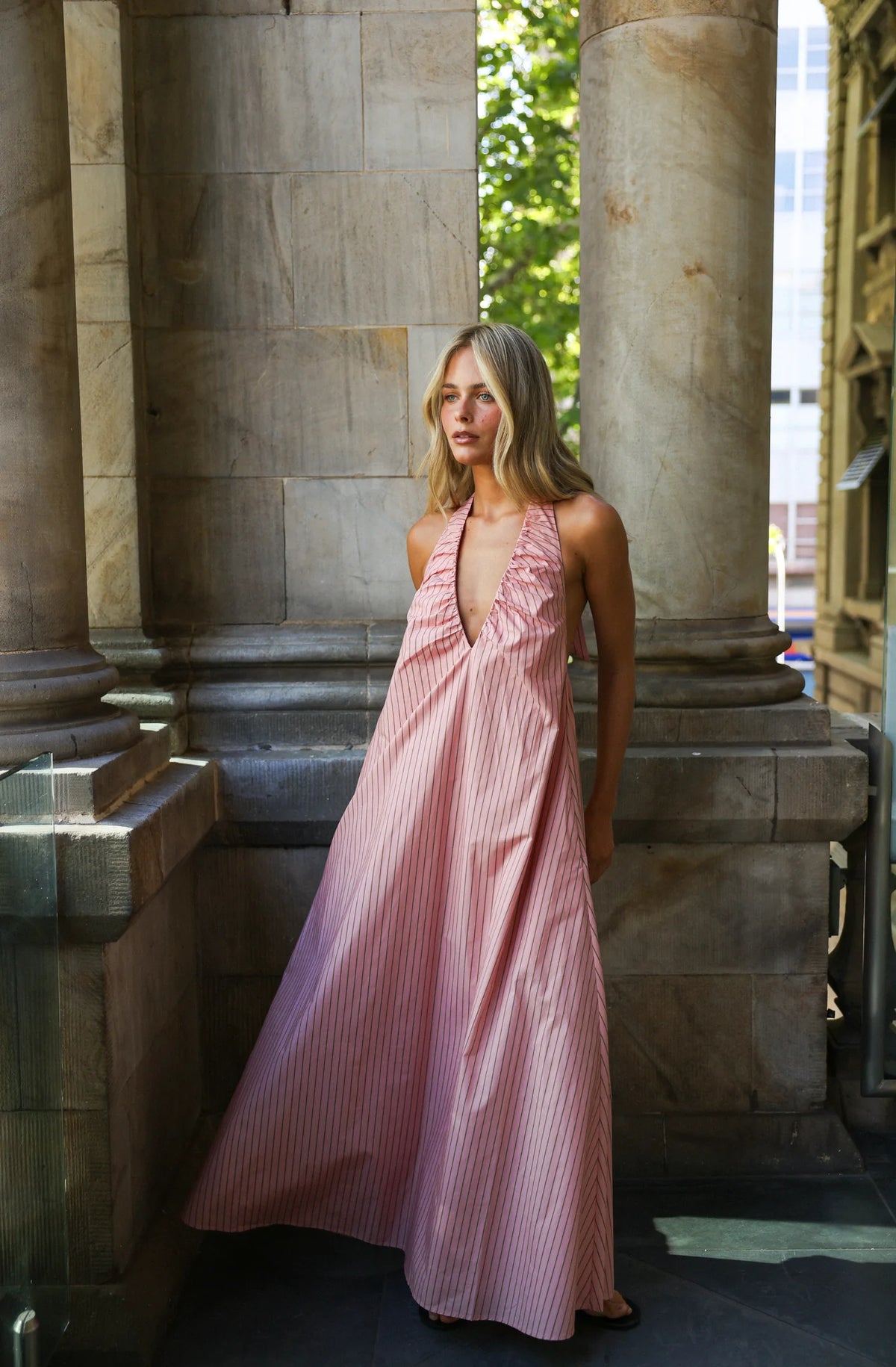 Aston Studio Faye Maxi Dress - Tea Rose Stripe