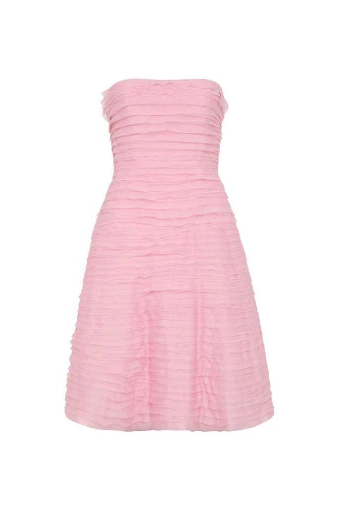 Aje Soundscape Mini Dress - Chalk Pink - Dress Hire AU Aje Soundscape Mini Dress - Chalk Pink - Dress Hire AU