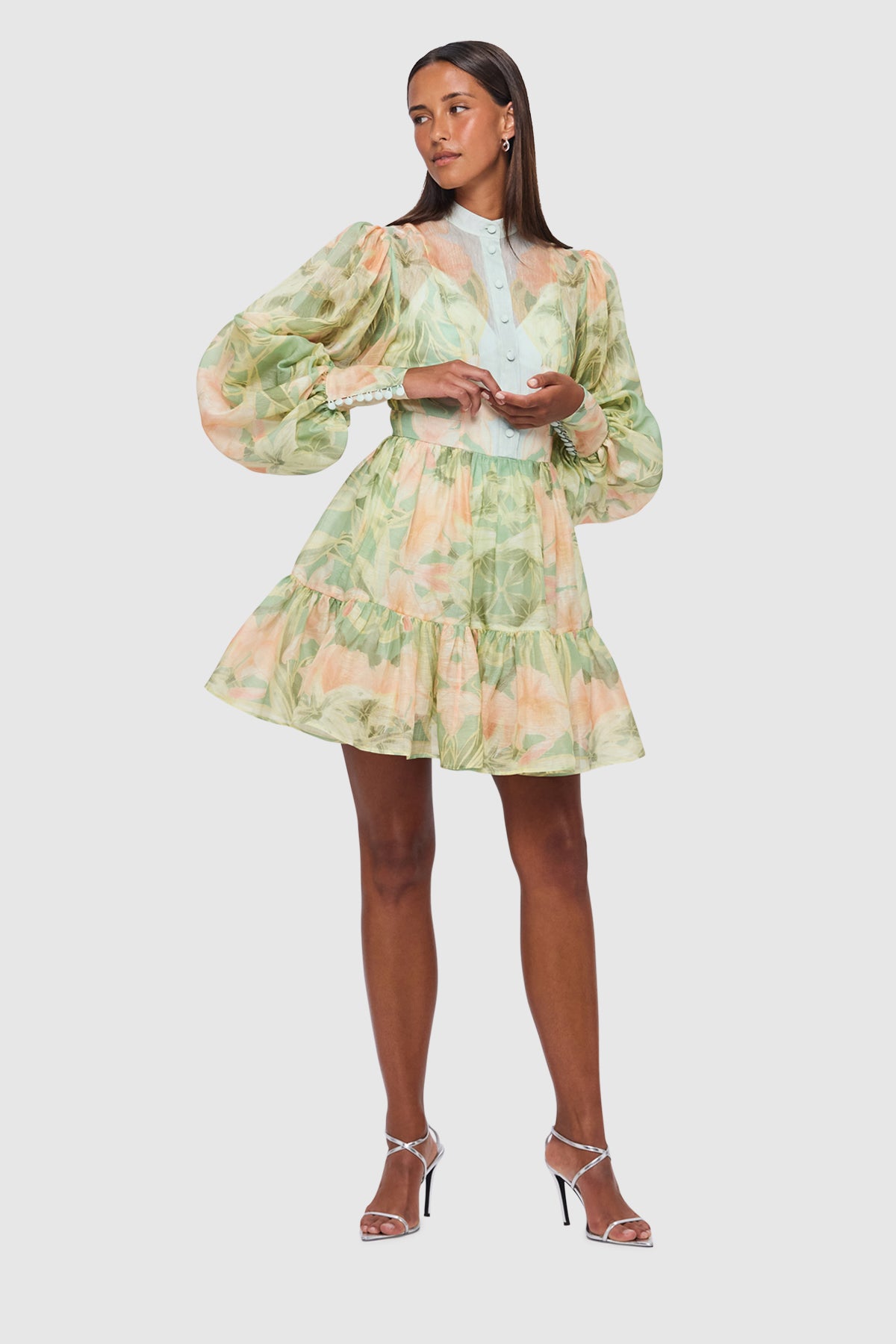 Leo Lin Alexandra Mini Dress - Orient Print in Evergreen