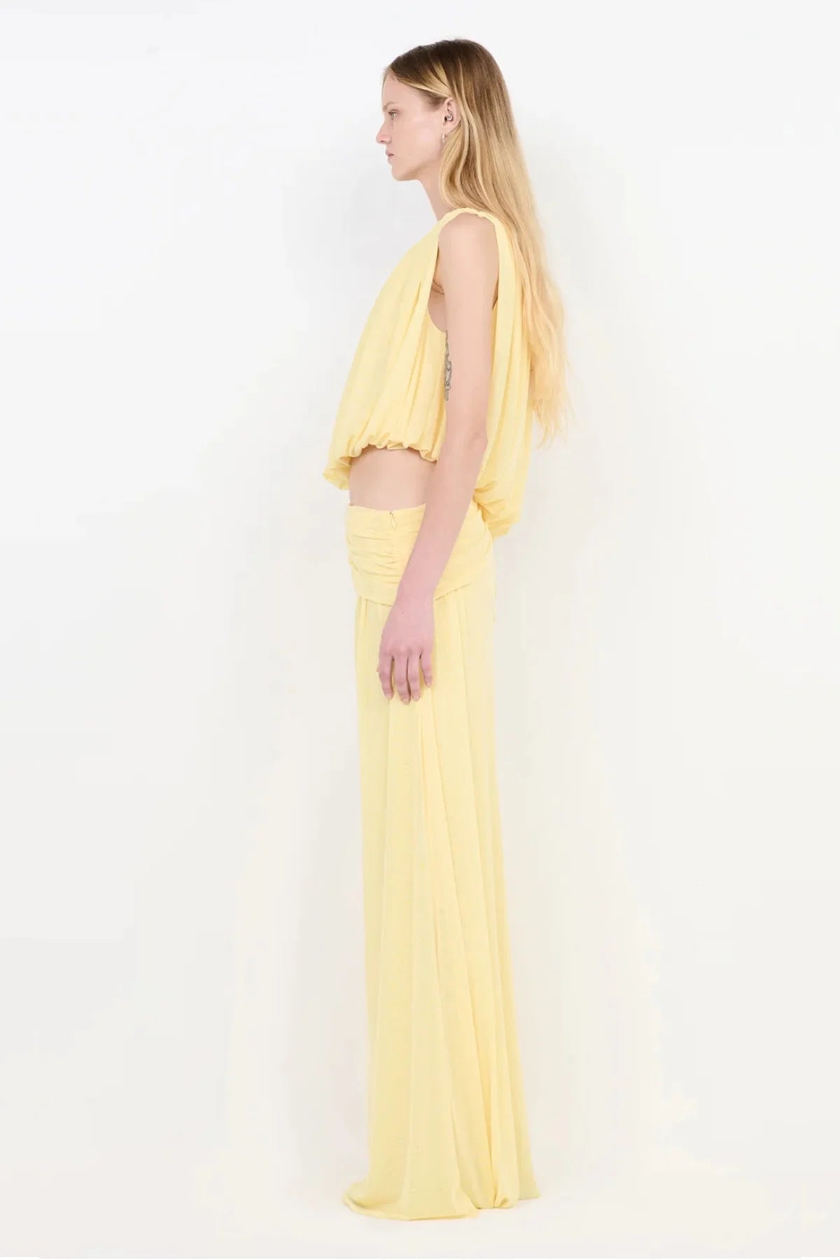 Bec & Bridge Anya Gathered Maxi Dress - Lemon Cream