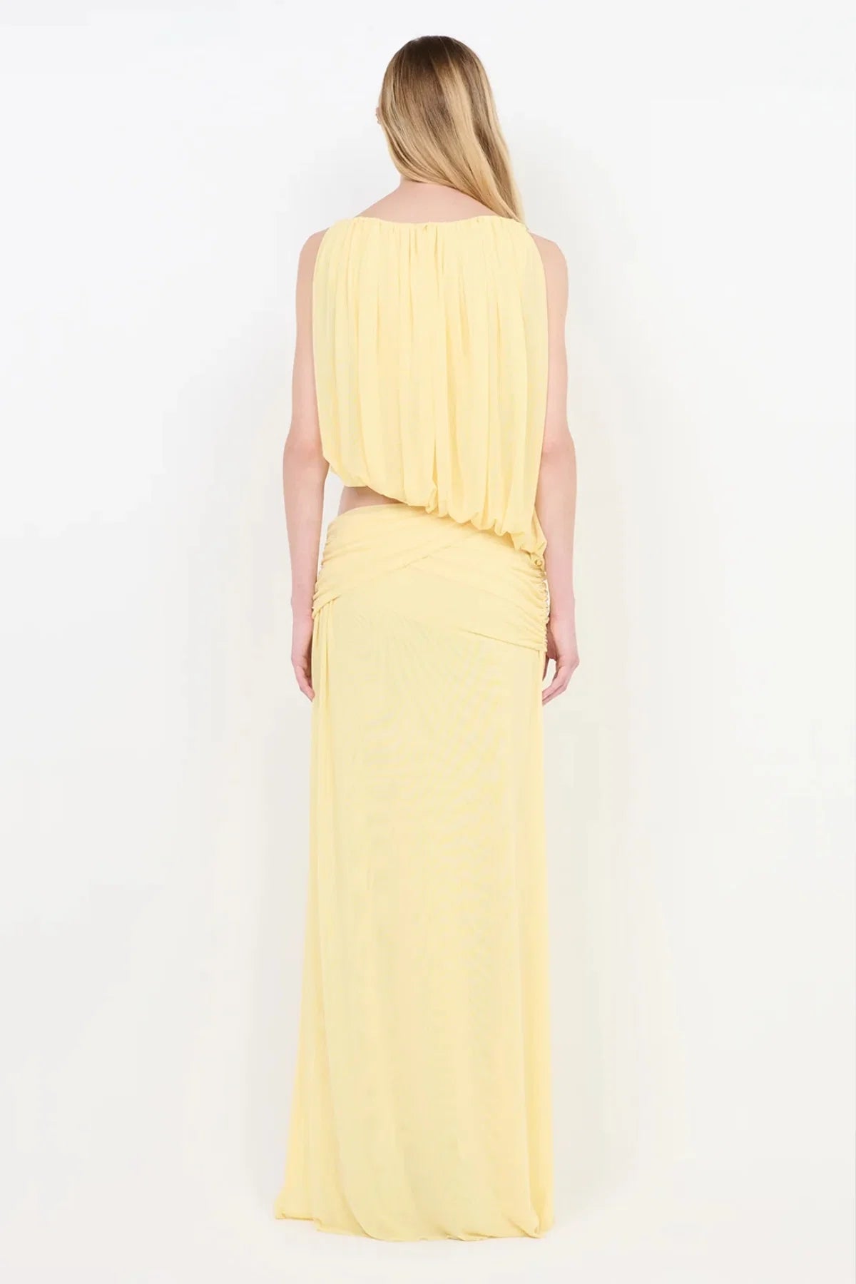 Bec & Bridge Anya Gathered Maxi Dress - Lemon Cream