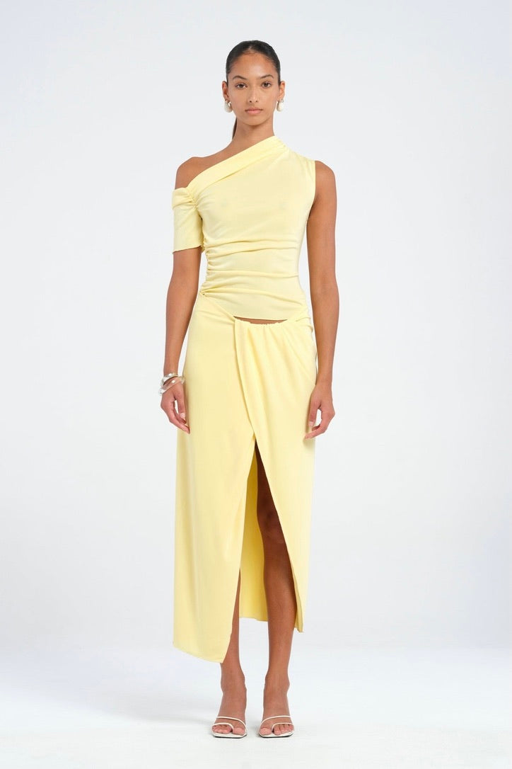 Benni Cleo One Shoulder Maxi Dress - Butter