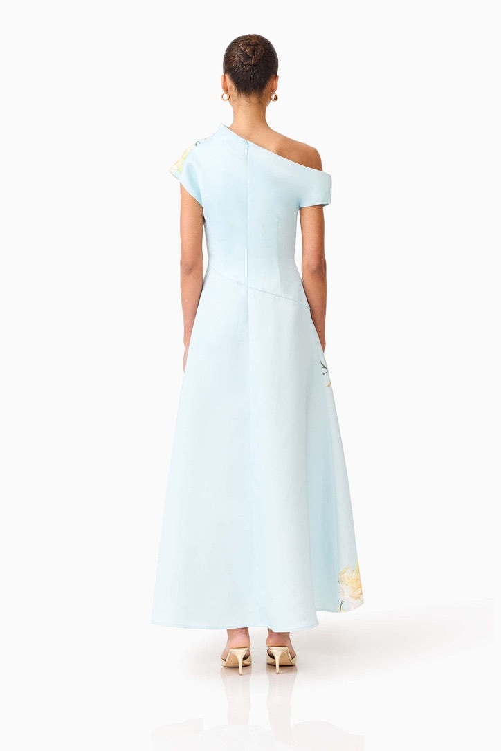 Elliatt Harper Asymmetrical Gown - Baby Blue Floral