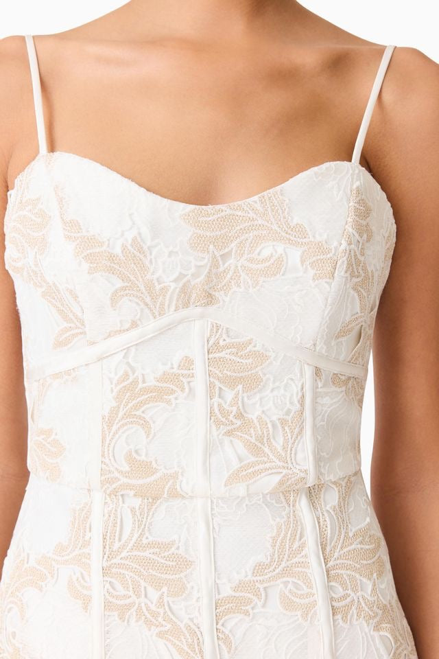 Elliatt Kira Midi Dress - Ivory Gold