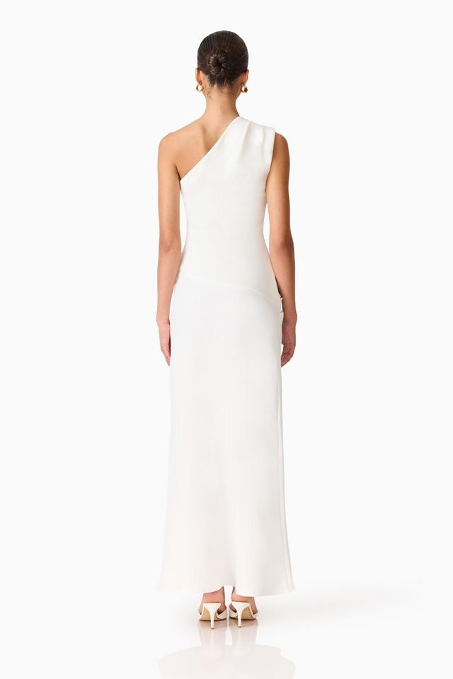 Elliatt Skye One Shoulder Gown - White