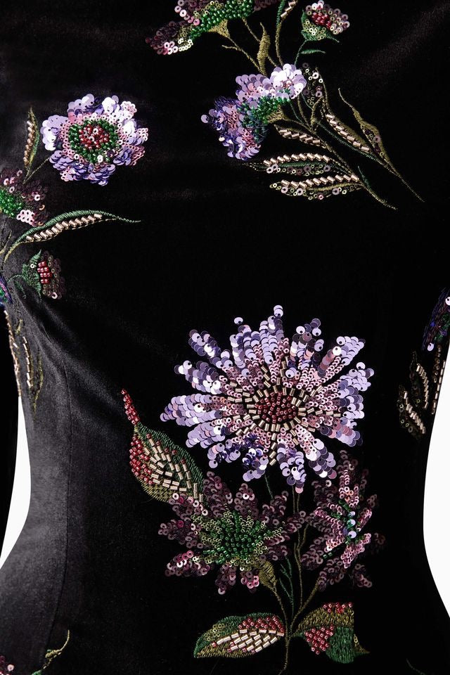 Elliatt Clio Long Sleeve Mini Dress - Black Multi