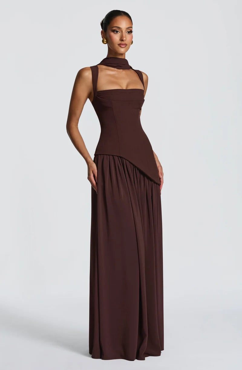 Babyboo Talulah Maxi Dress - Plum Brown