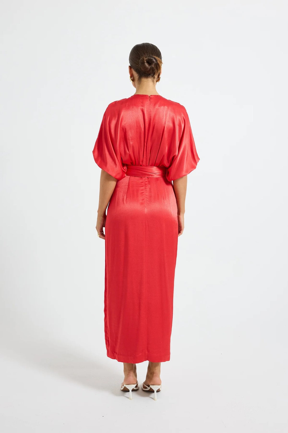Pasduchas Quinn Wrap Midi Dress - Poppy