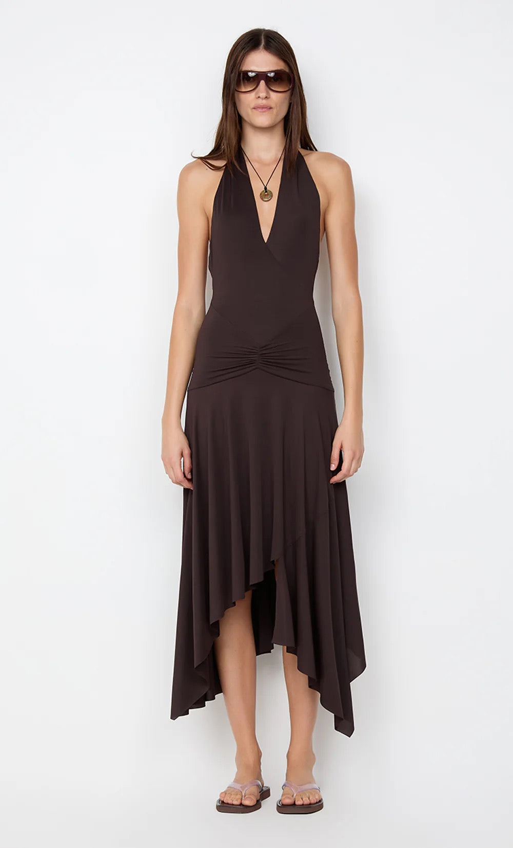 Bec & Bridge Nessie Halter Dress - Dark Chocolate