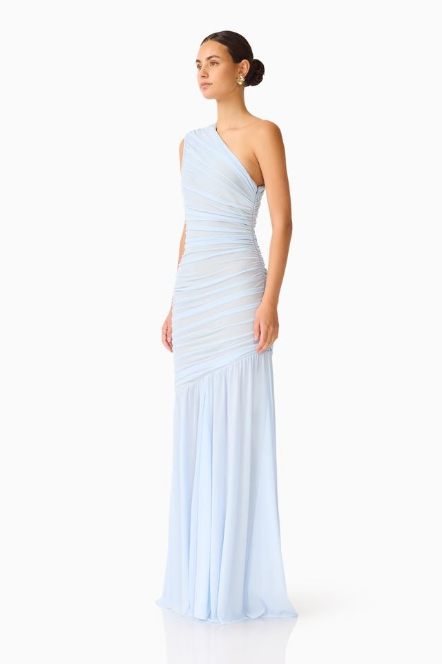 Elliatt Florencea One Shoulder Maxi Gown - Powder Blue