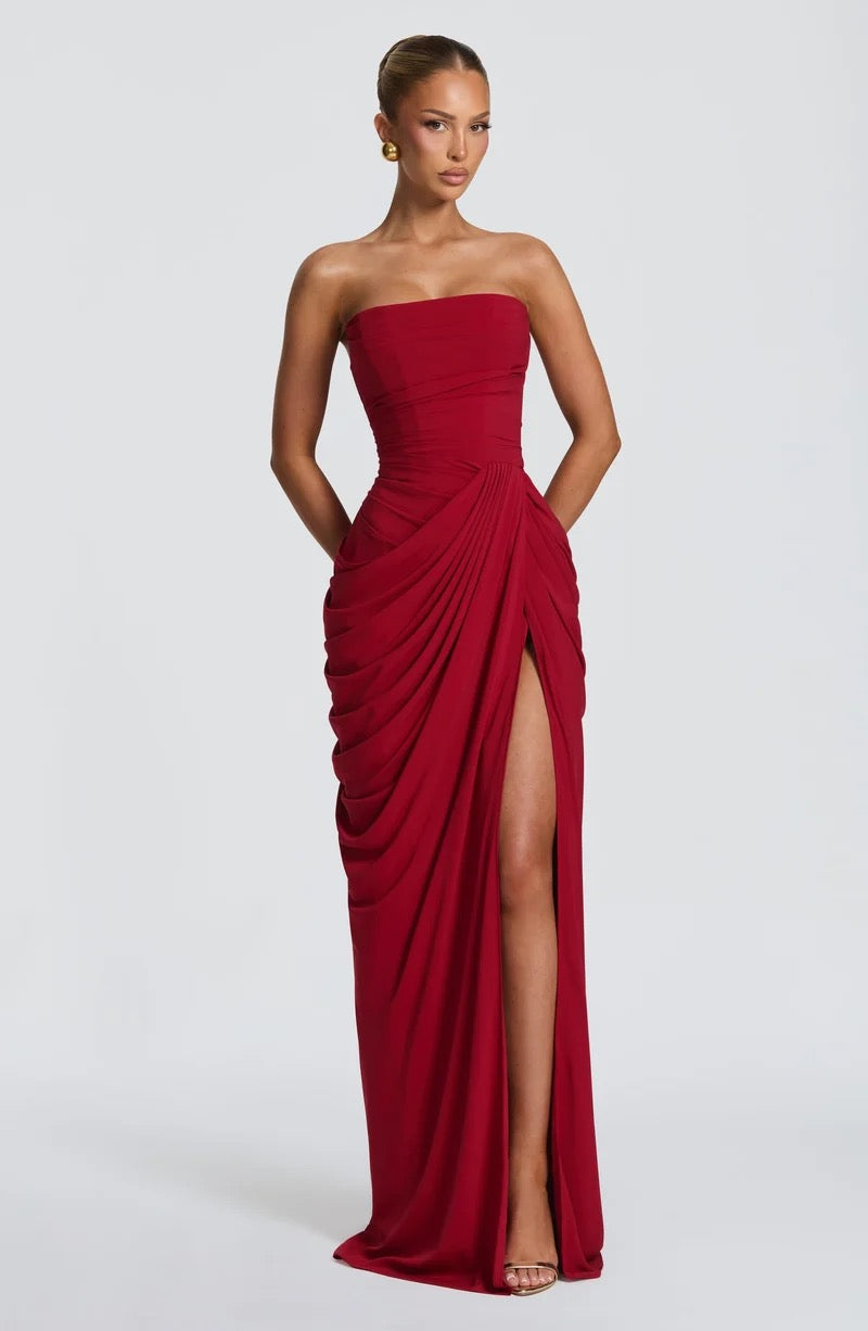 Babyboo Cyra Maxi Dress - Deep Red