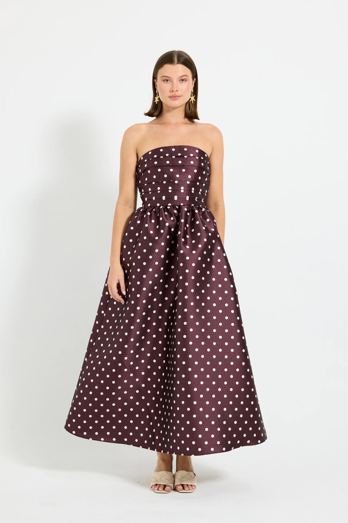 Pasduchas Alistair Strapless Midi Dress - Blackberry Spot