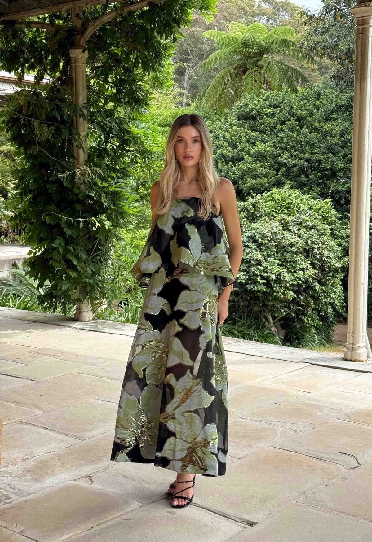 Elliatt Elysia Gown - Black & Green Floral