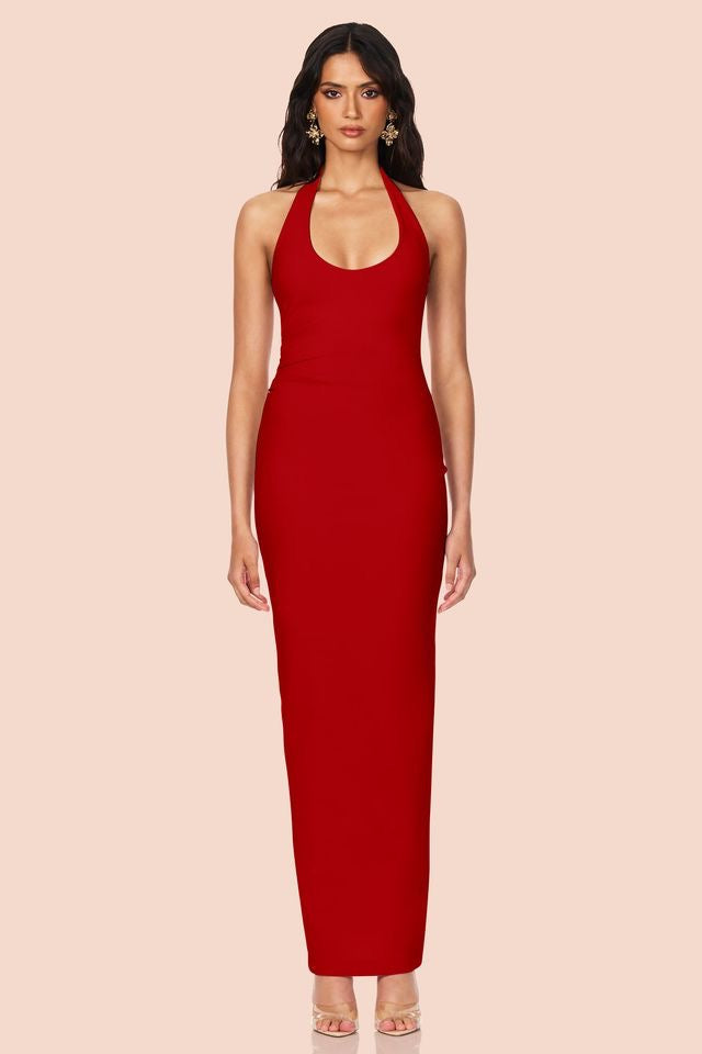 Nookie Natalia Halter Maxi Dress - Red