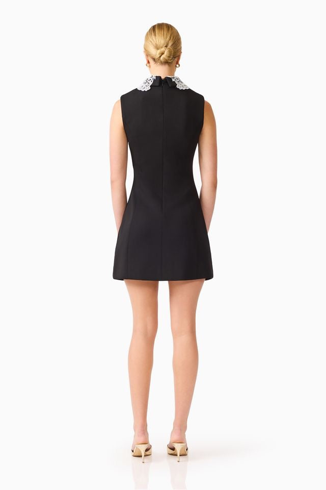 Elliatt Elysia Lace Collar Mini Dress - Black & White