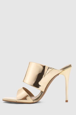 Lana Wilkinson Montana Mule Heels - Gold Patent Leather