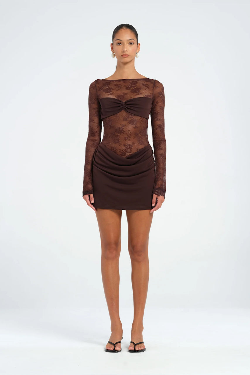 Benni Oskar Mini Dress - Chocolate