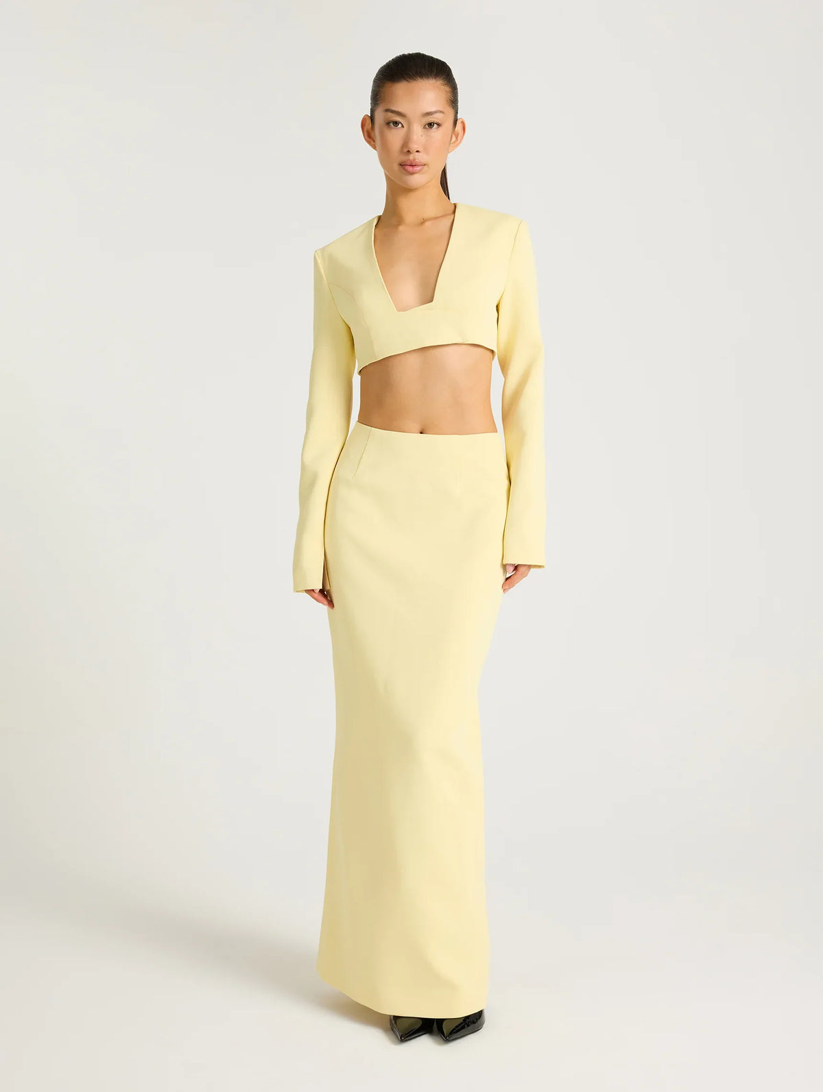 Benni Nyah Cropped Blazer - Lemon