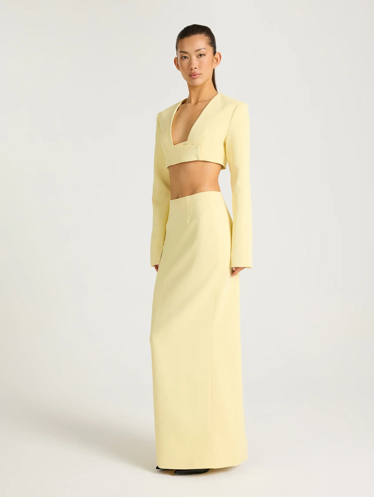 Benni Nyah Cropped Blazer - Lemon
