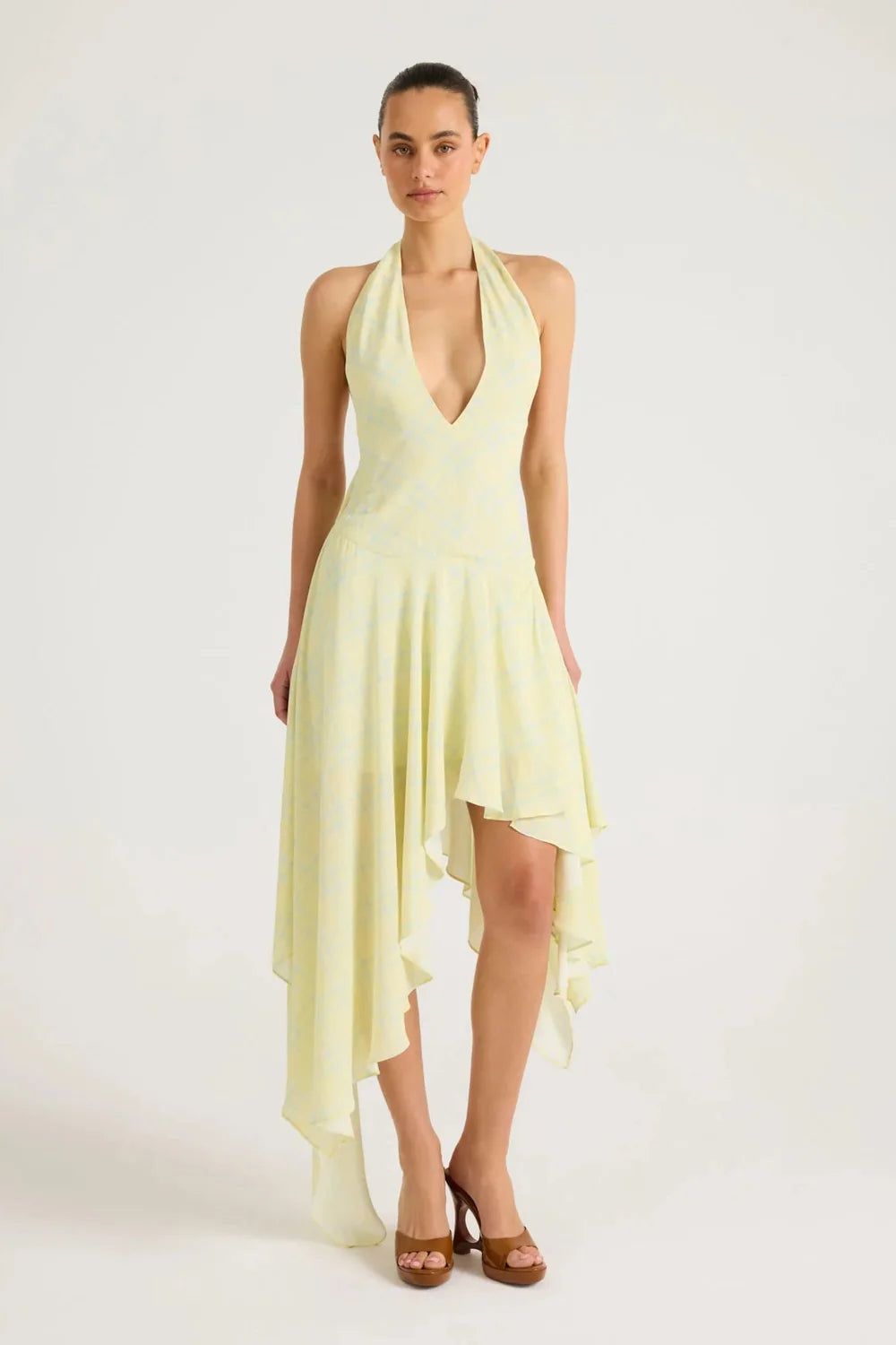 Benni Opal Midi Dress - Lemon Check