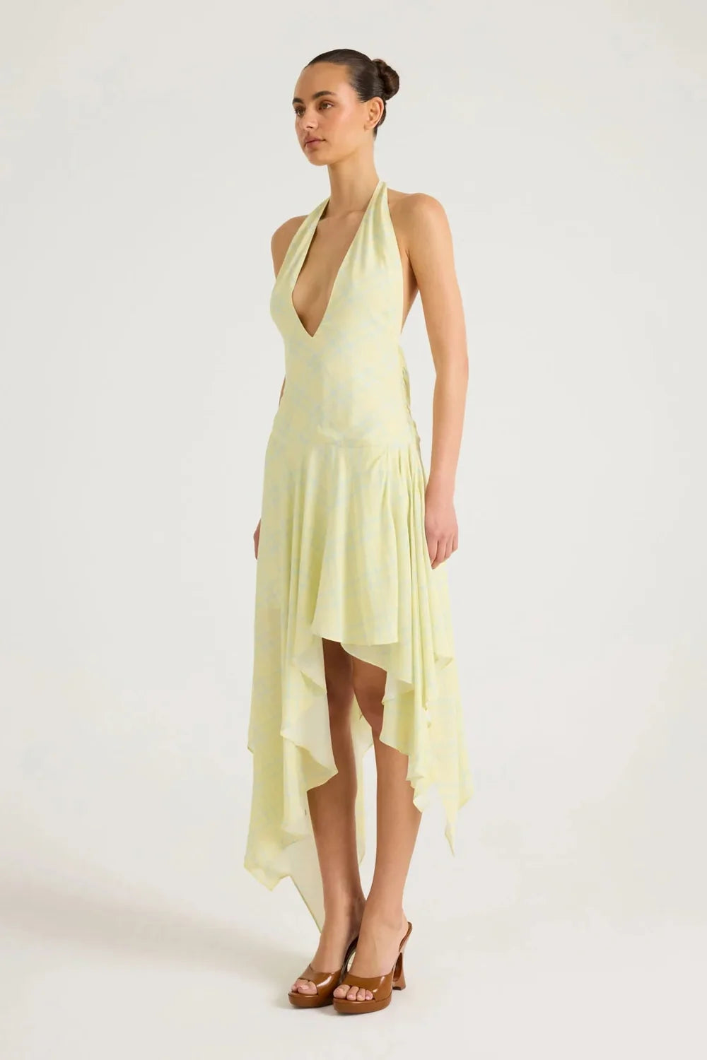 Benni Opal Midi Dress - Lemon Check