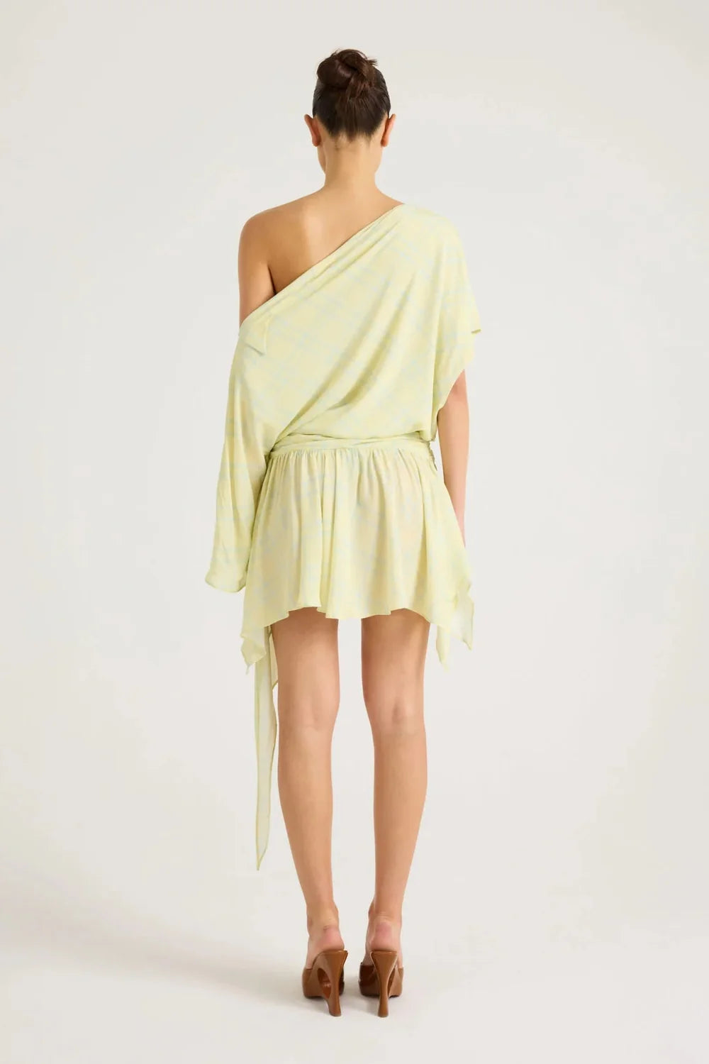 Benni Posey Mini Dress - Lemon Check
