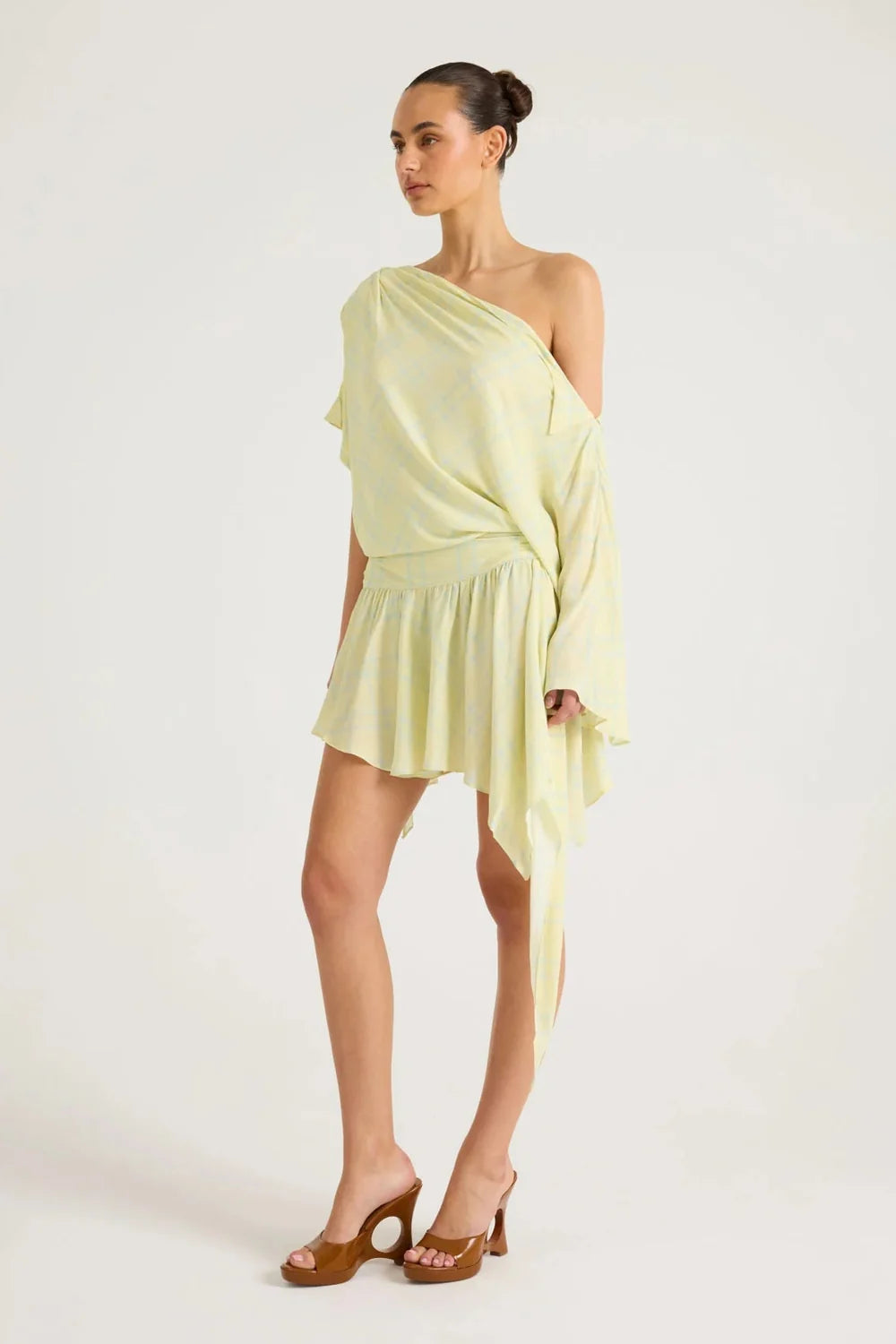 Benni Posey Mini Dress - Lemon Check