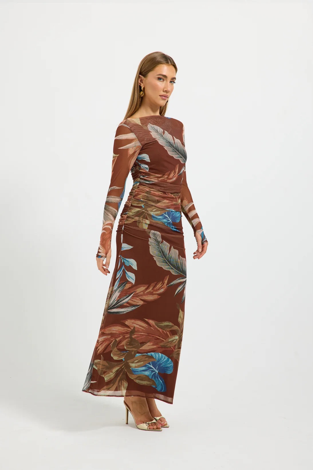 Pasduchas Lyndsey Sleeve Maxi - Choc Palm