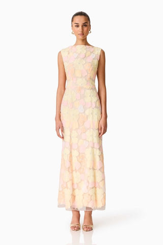 Elliatt Zaria Sleeveless Gown - Yellow Floral
