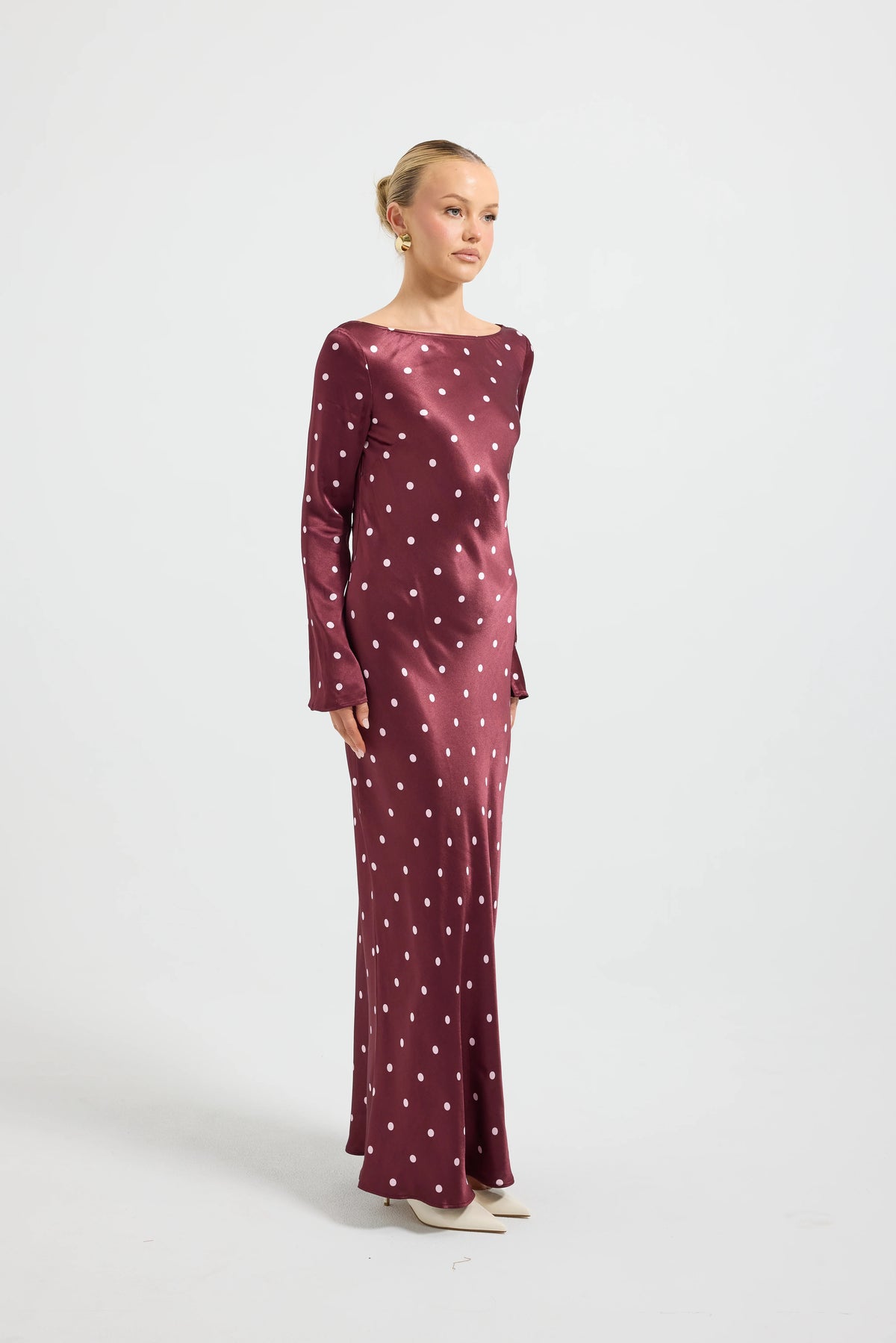 Pasduchas Rowan Sleeve Midi Dress - Cherry & Pink Spot