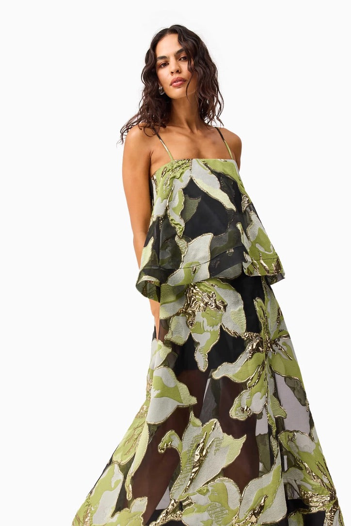 Elliatt Elysia Gown - Black & Green Floral