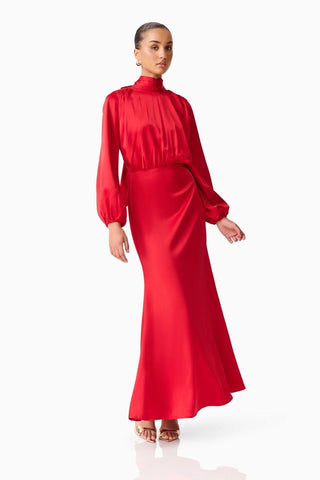 Elliatt Jacinta Long Sleeve Gown - Red
