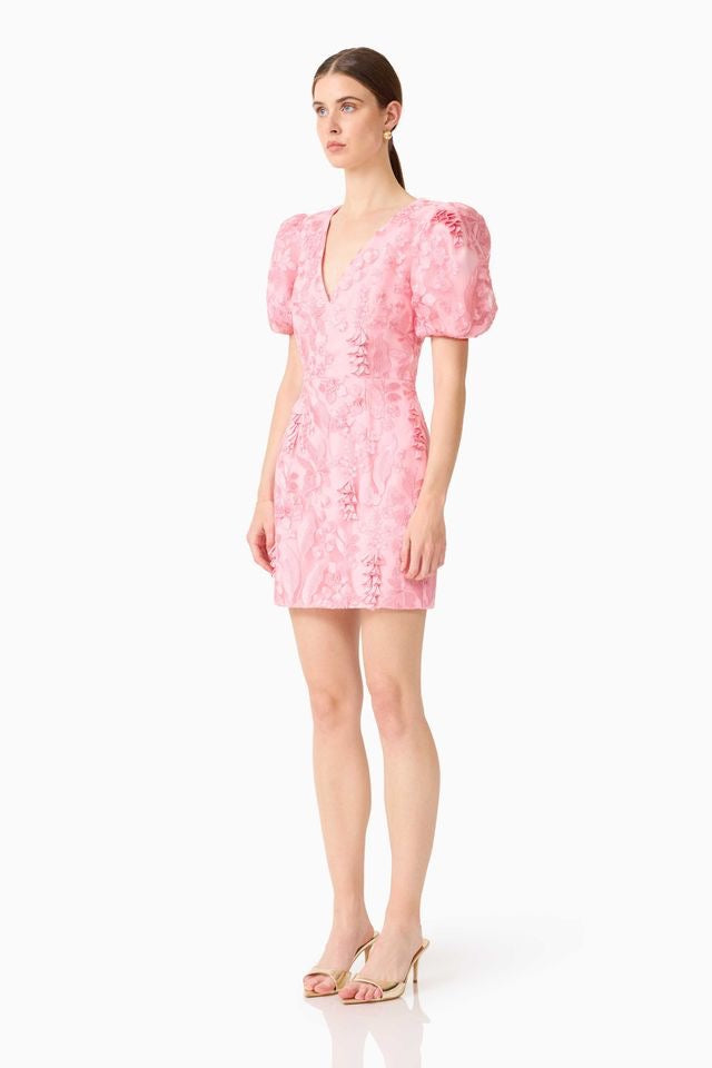 Elliatt Monique Puff Sleeve Mini Dress - Pink