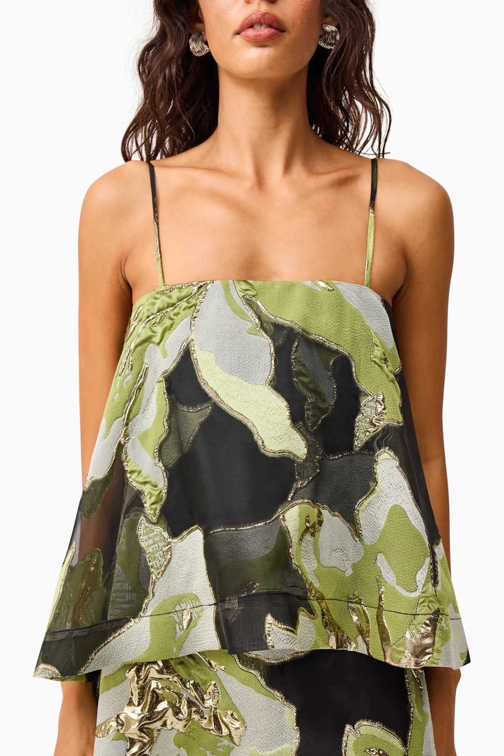 Elliatt Elysia Gown - Black & Green Floral