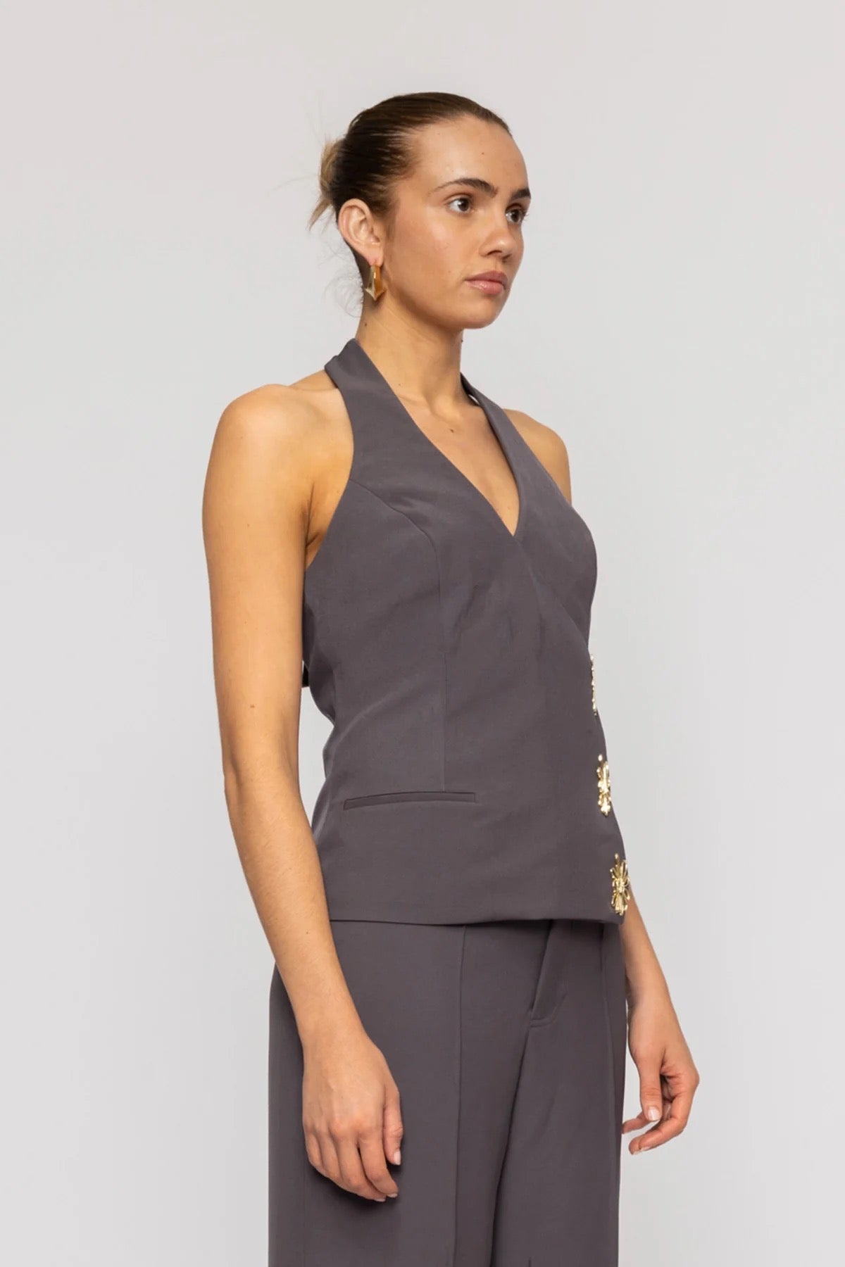 The Wolf Gang Inka Vest Top - Ash