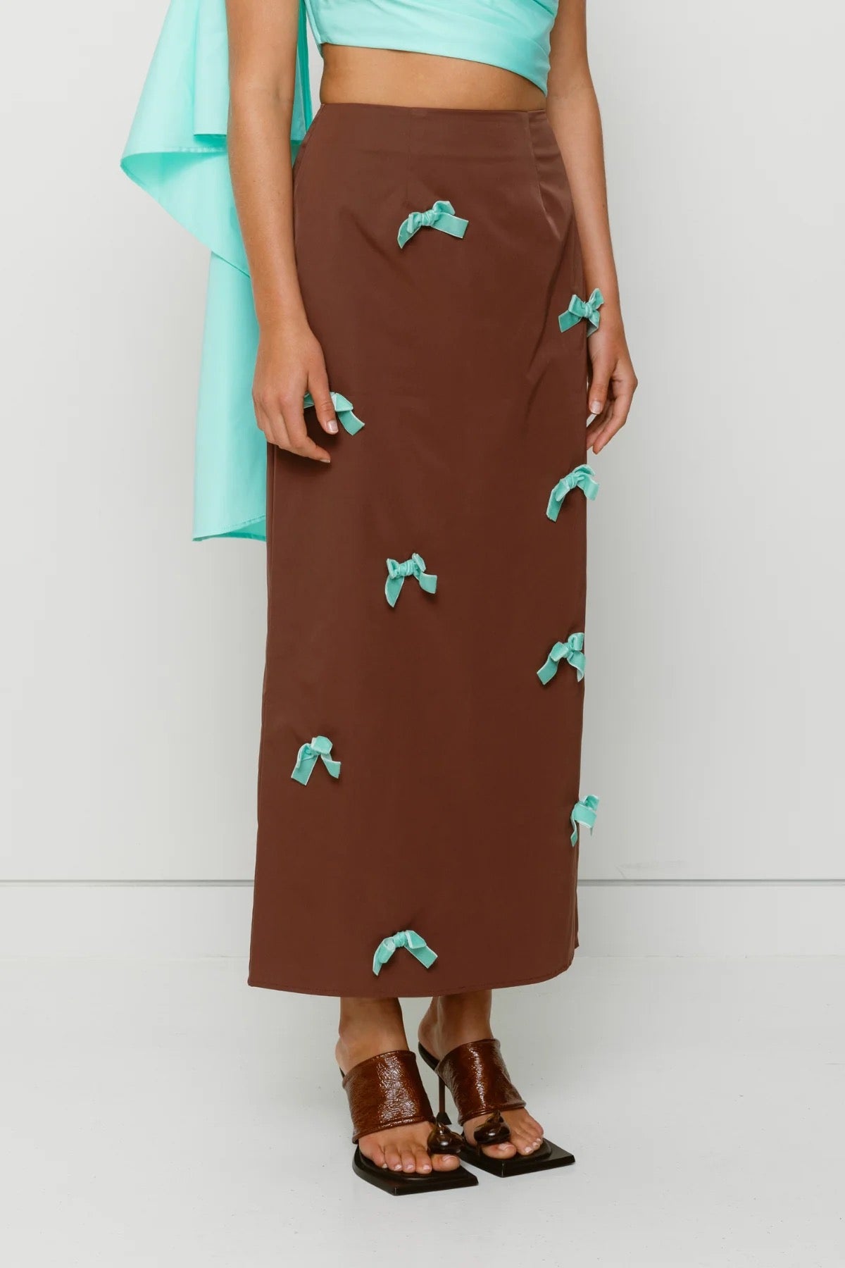 The Wolf Gang Amar Midi Skirt - Cocoa