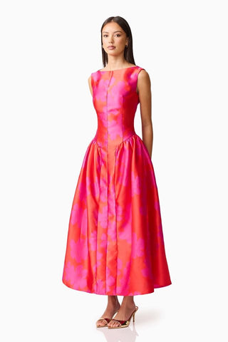 Elliatt Eloise Midi Dress - Red Fuchsia