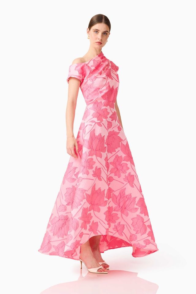 Elliatt Dionne Asymmetrical Maxi Gown - Pink