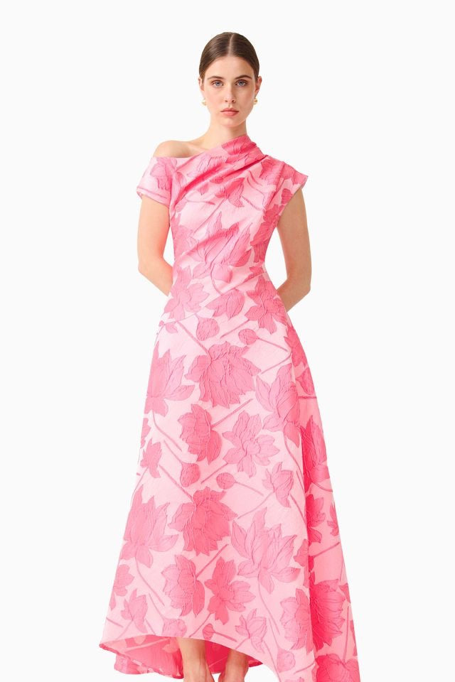 Elliatt Dionne Asymmetrical Maxi Gown - Pink