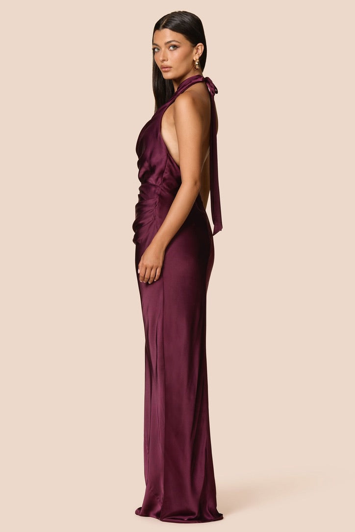 Nookie Penelope Drape Gown - Mulberry