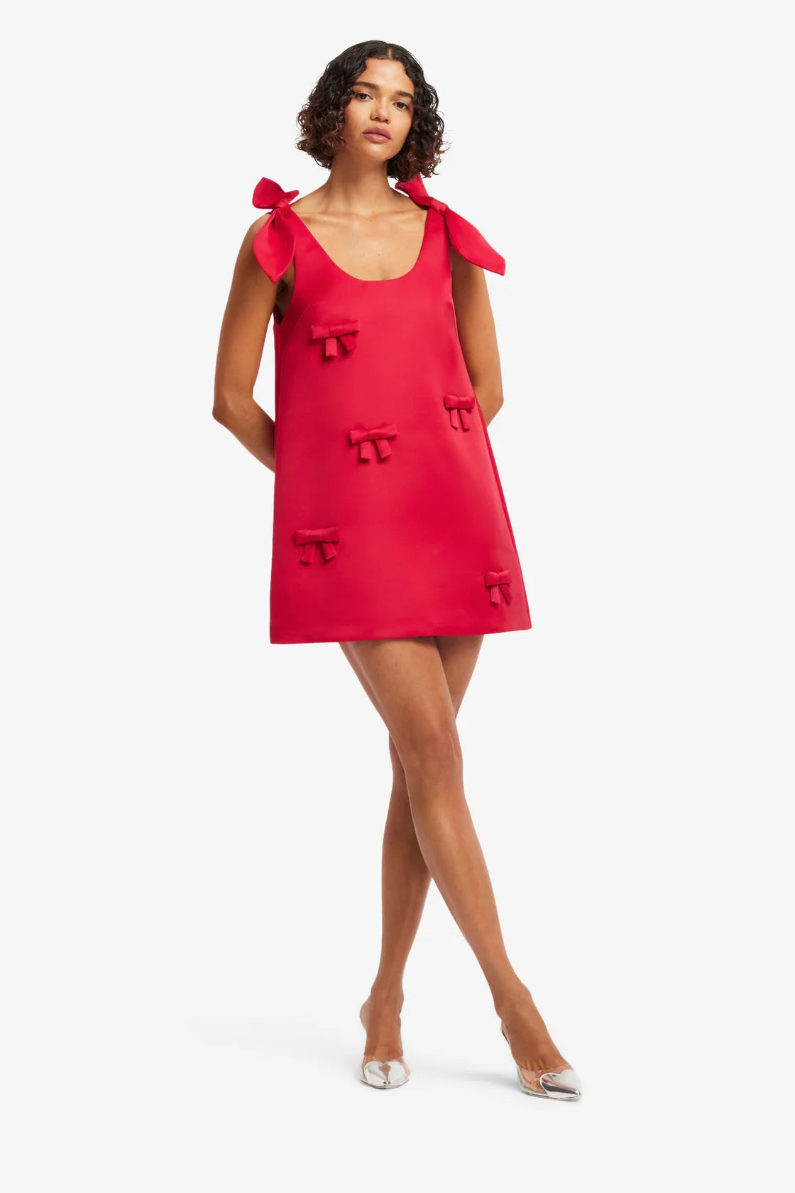Leo Lin Harper Bow Mini Dress - Vermillion