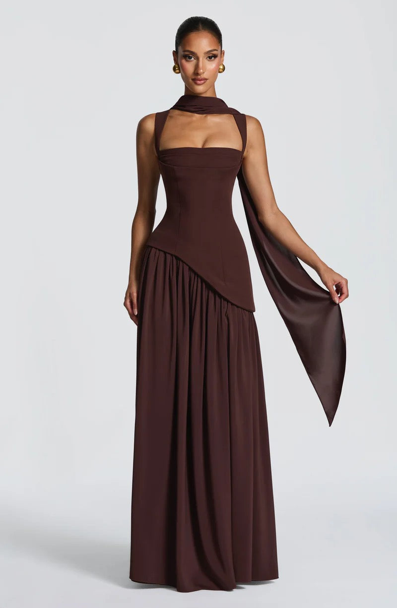 Babyboo Talulah Maxi Dress - Plum Brown