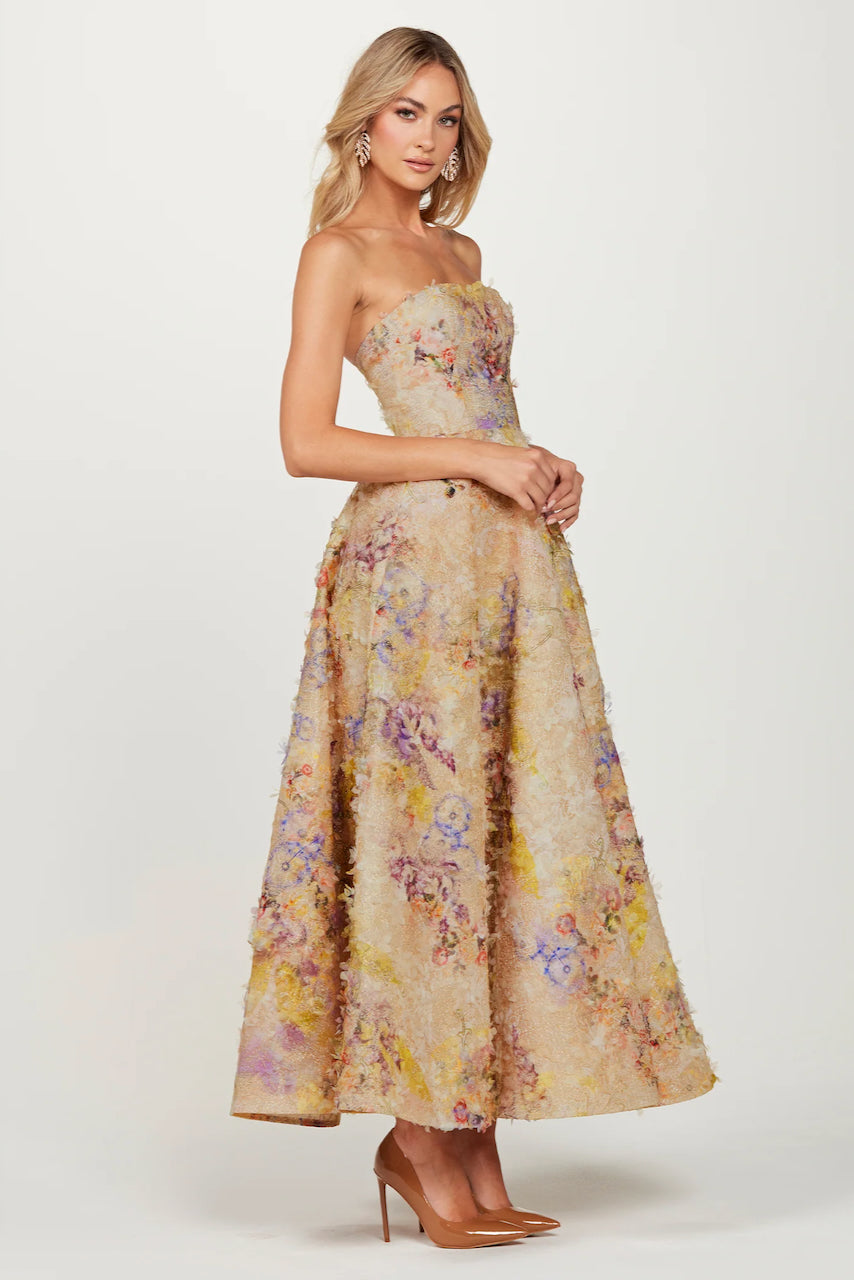 Helsi Celine Dress - Gold Watercolour