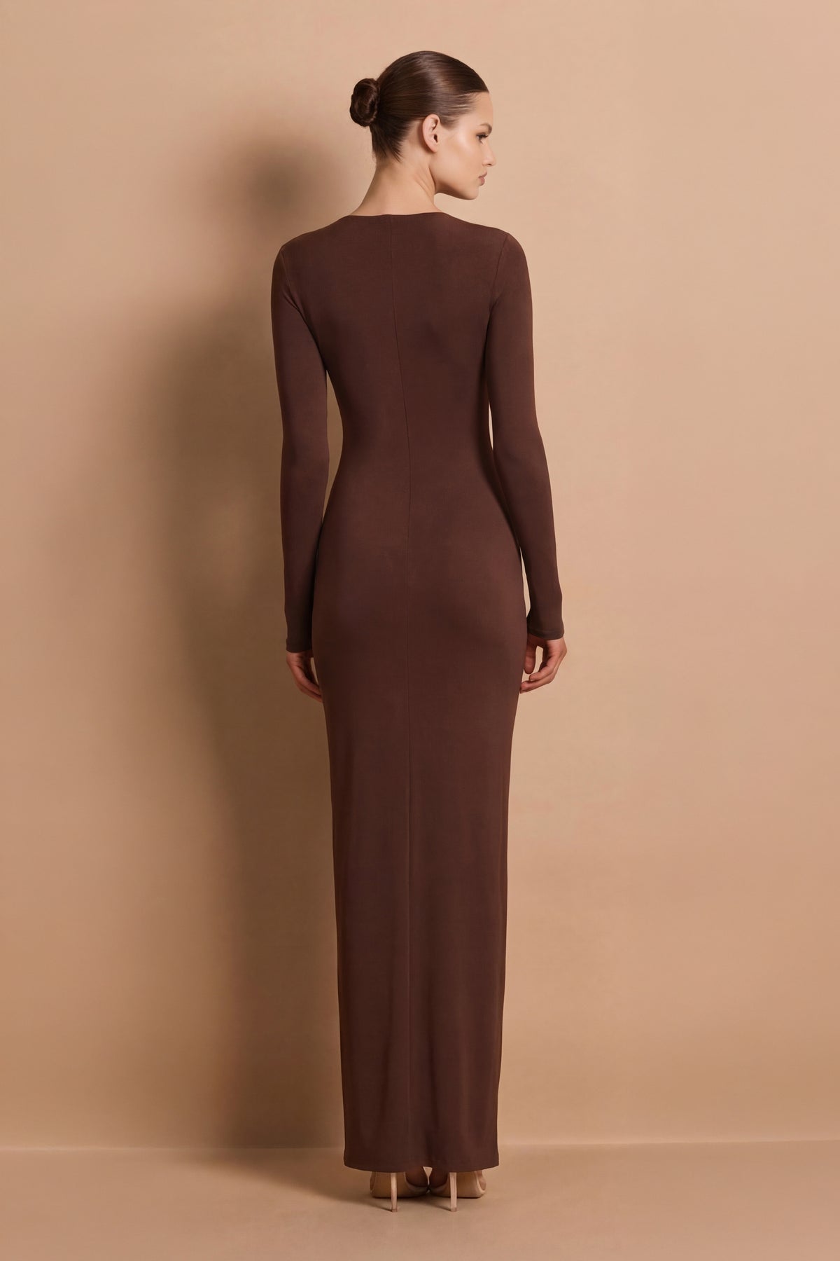Nookie Charlize 2 Way Long Sleeve Maxi Dress - Chocolate