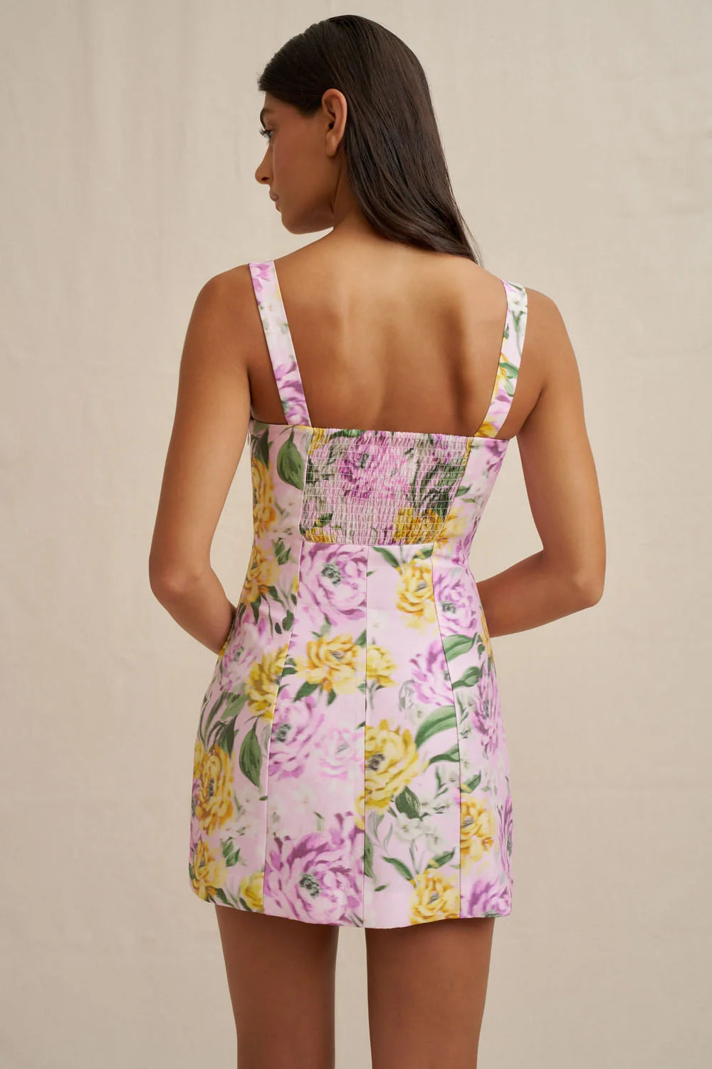By Johnny Christina Panel Mini Dress - Lilac Floral