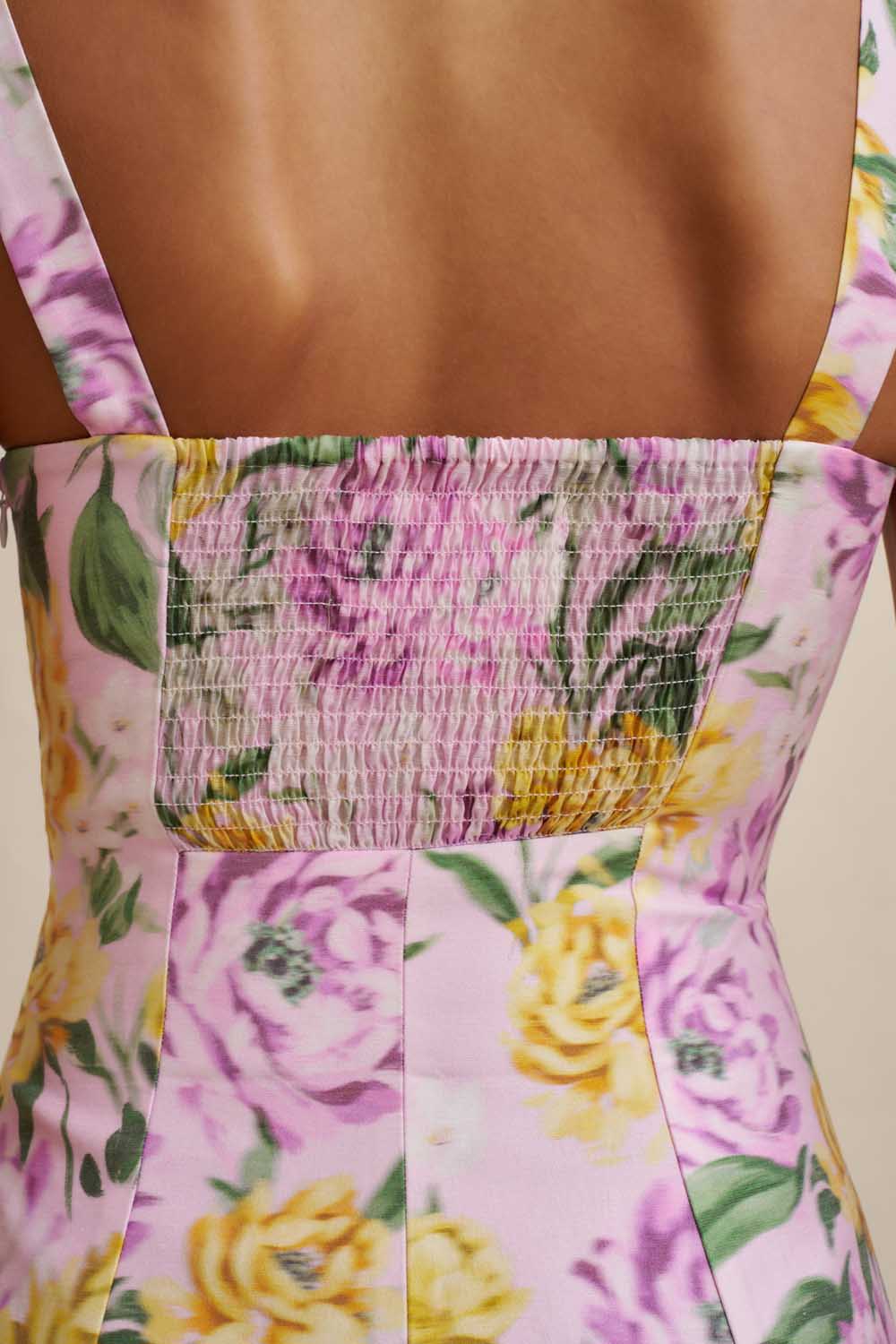 By Johnny Christina Panel Mini Dress - Lilac Floral