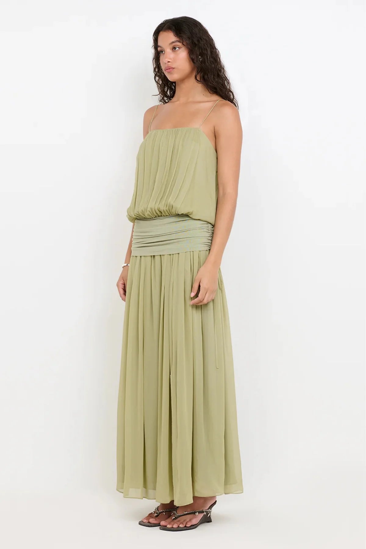Bec & Bridge Camille Blouson Dress- Pistachio